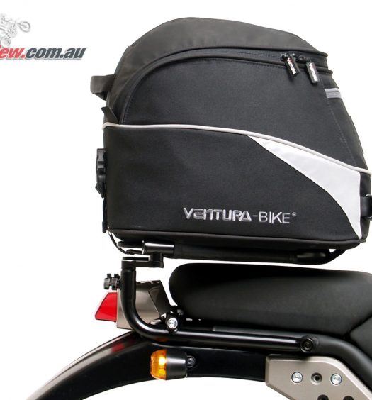 The Royal Enfield Himalayan fitted with the Ventura EVO-22 rack and bag