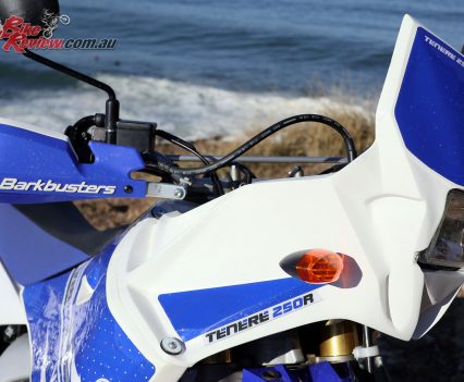 The WR250R fairing offers a fair bit more wind protection