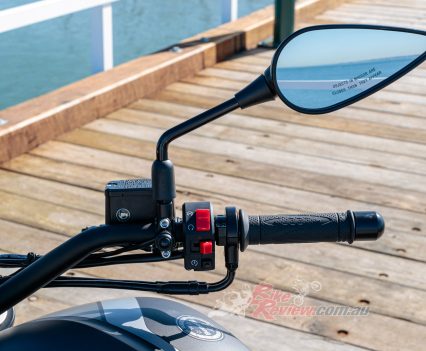 The mirrors are small due t the shape... but offer a good view behind.