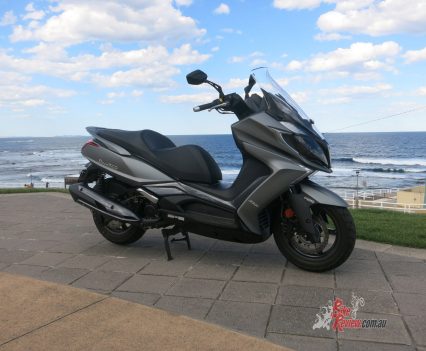 The Downtown 350i wears a large fairing.