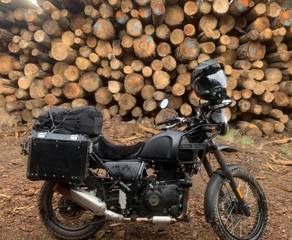 Sits snug on the side of the bike.