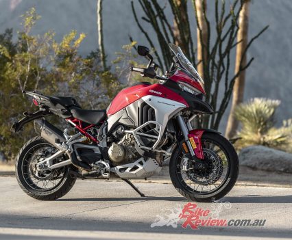 Best of both worlds. he spectacular V4 that powers the Multistrada has enough grunt to be fun on the road and an absolute maniac on the dirt.