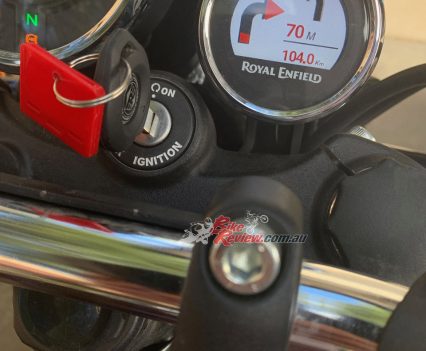 Turn by turn navigation seen here on the Meteor 350 is available as an accessory.