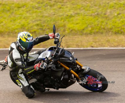 Zane testing the MT-09SP at The Farm.