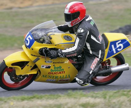 Magee on the Bob Brown Ducati at Broadford decades later...