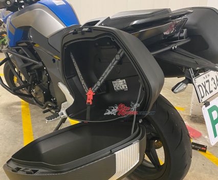 Simple installation made it easy to add extra storage on the 650MT with the SHAD Panniers.