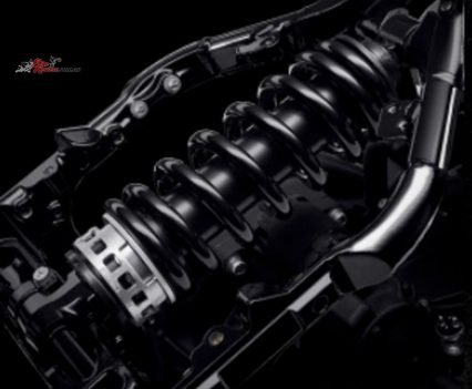 The softail chassis hides the rear shock under the seat...