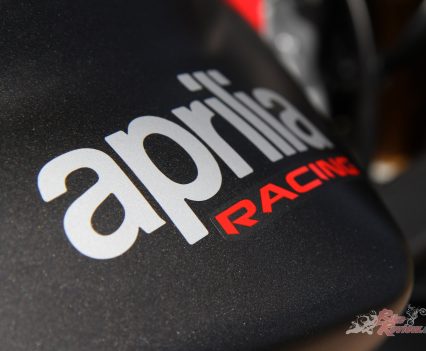 Unmistakeable Aprilia logo.
