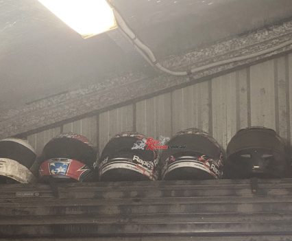 My early Edwards and Haga lids, as well as my first Arai, the white one.