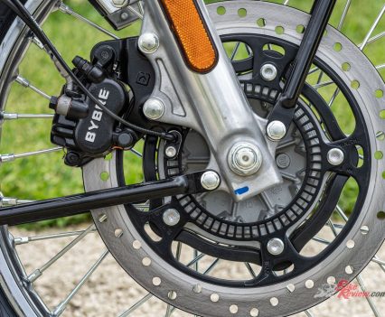 300mm disc with twin piston ­floating caliper.