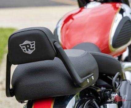 Embodied branding on the seats.