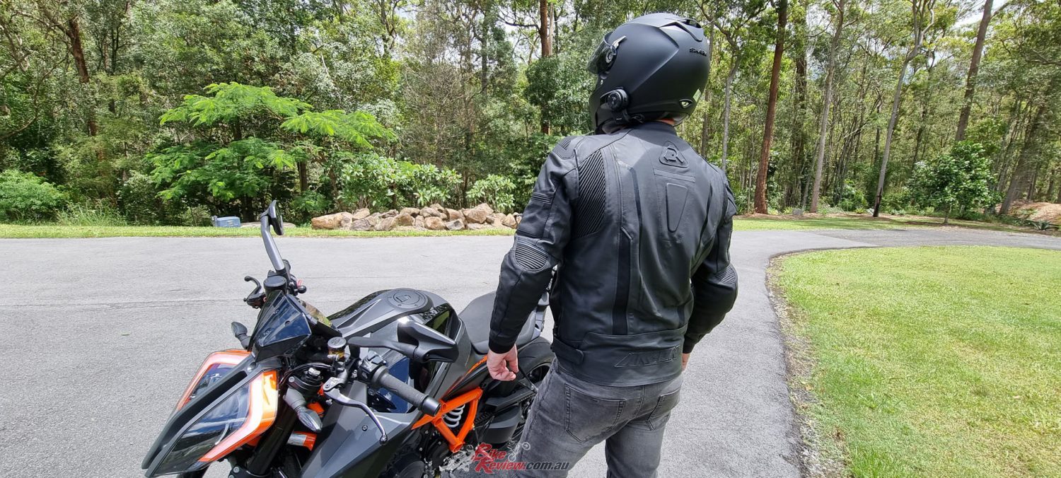 Plenty of protection, the bonus of a real leather jacket over the cooler and more convenient textile jackets.