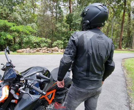 Plenty of protection, the bonus of a real leather jacket over the cooler and more convenient textile jackets.