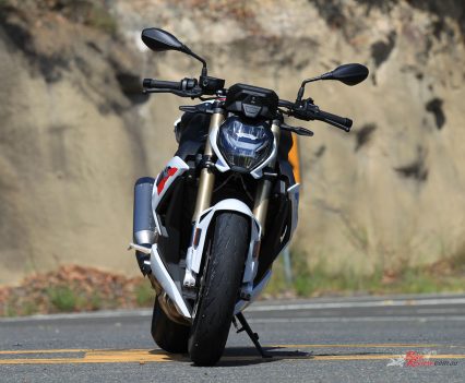 New look headlight on the S 1000 R M-Sport.