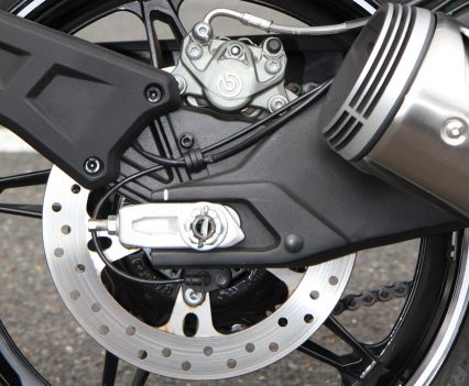 260mm disc with Brembo twin-piston caliper.