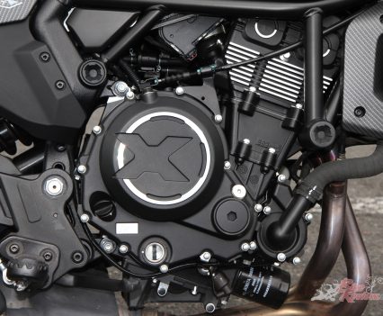 The 692cc twin has plenty of torque.