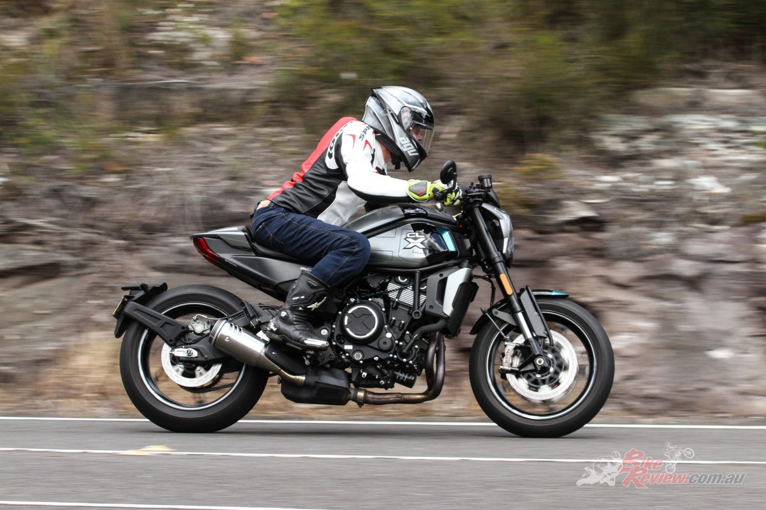 "Sliding one’s derriere across the seat a little and placing more weight on the inside ‘peg in the bends produces a good feeling in the way the bike tracks."