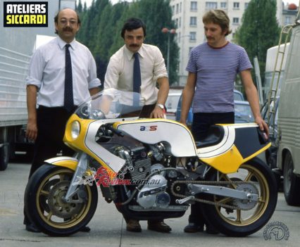 Three-cylinder 12-valve fuel-injected ACS-Siccardi 1000 S3 prototype with Fior front.