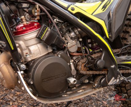 Shifter sits out of the reach of your toes so you don't accidentally shift into neutral.