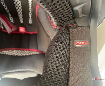 Interior padding is interchangeable for a custom fit.