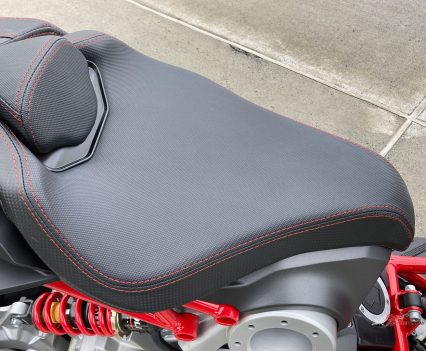 The seat is hard but I rode non-stop for two hours without a problem.