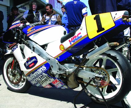 It's hard to pick which bike has a more iconic livery, the Rothmans Honda blue/white combo is easily the most defining colour schemes of the 80s and early 90s.