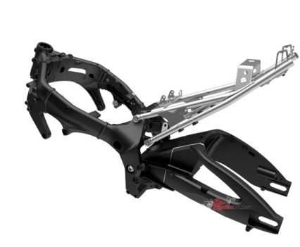 Aluminium-alloy swingarm.
