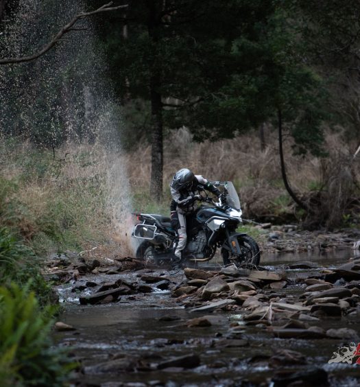 Nick is used to light enduro bikes. Causing him to get stuck in a few spots on the 800MT, which is bulky in comparison!