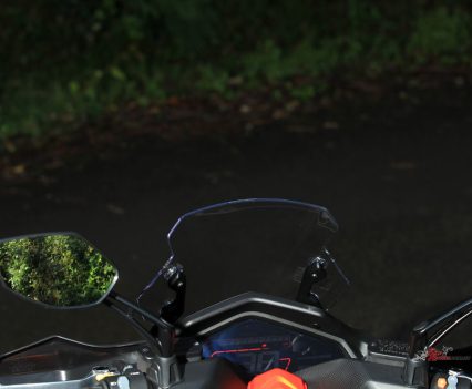 The windshield does add to the overall rugged appeal.