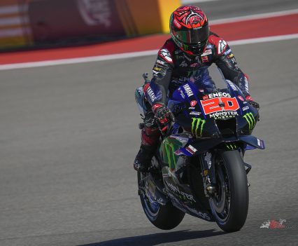 Quartararo began his weekend with a P4, the Frenchman 0.443 behind Rins in the opening 45-minute stint, with Marc Marquez' return getting off the ground with a very solid P5.