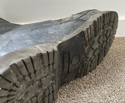 Soles weren't worn at all.