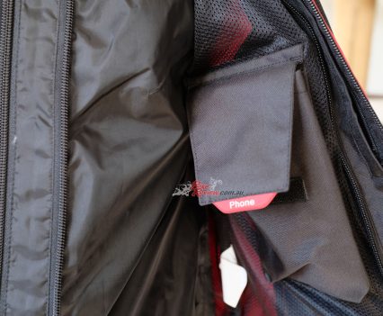 Interior phone pocket.