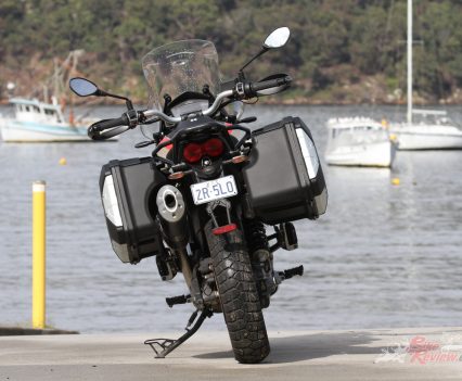 Just about the same width as the paniers. Making it easier to judge gaps while lane splitting!