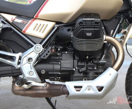 The famous transverse mounted Guzzi v-twin...