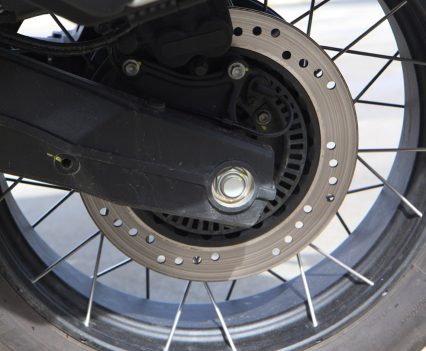 Single 260mm rear brake twin-piston caliper.