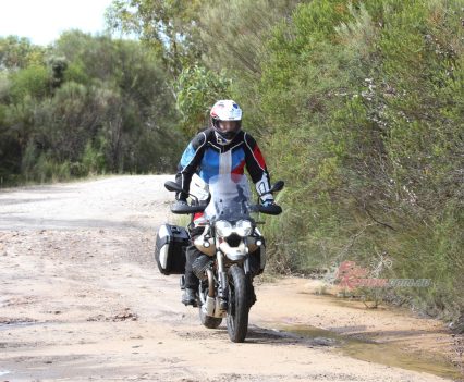 "Combining the width of the bars, the standing/seated position and the weight and mounting configuration of the motor, you’re left with a very stable, well supported bike on both the road and dirt!"