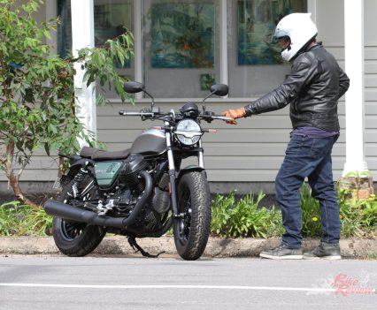 Jeff really admired the quality workmanship on the Italian made V9 Bobber.
