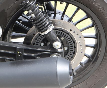 Single 260mm rear brake twin-piston caliper.