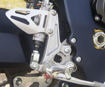 Jeff said he found the footpeg setup a bit cramped...