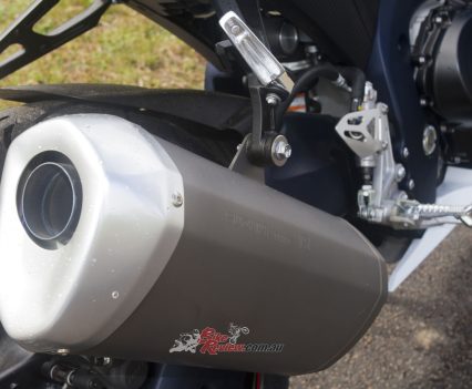 Suzuki went back to a 4-into-1 exhaust system for 2012...