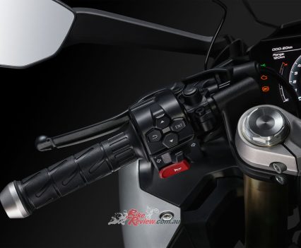 Controlled through the handlebars...