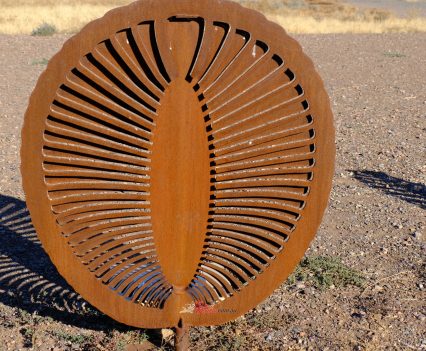 One of the mock-ups of the Ediacaran fossils found near Parachilna.