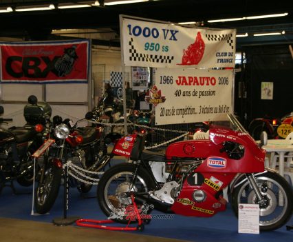 The Japauto stand at the 2008 Paris Motor show. Both the 950SS and 1000VX on display.