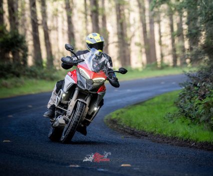 "The speed through the bends is surprising and a good rider would keep with sportsbikes no problem."