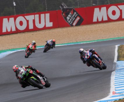 Toprak Razgatlioglu (Pata Yamaha with Brixx) dropped back from the lead duo to settle for third place.