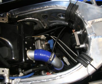 Everything tucked neatly under the seat and tank.