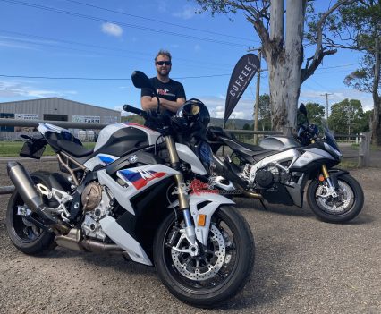 Jeff rode the Beemer and Aprilia BTB.