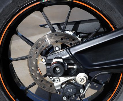 Rear brakes were sorted by Brembo too.