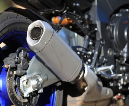 Titanium exhaust system from factory.