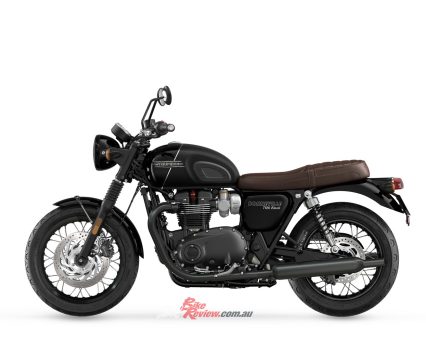 2023 Triumph Bonneville T120 Black Sapphire Black & Matt Sapphire Black.